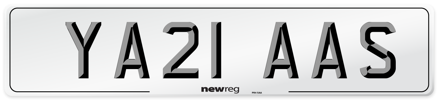 YA21 AAS Number Plate from New Reg